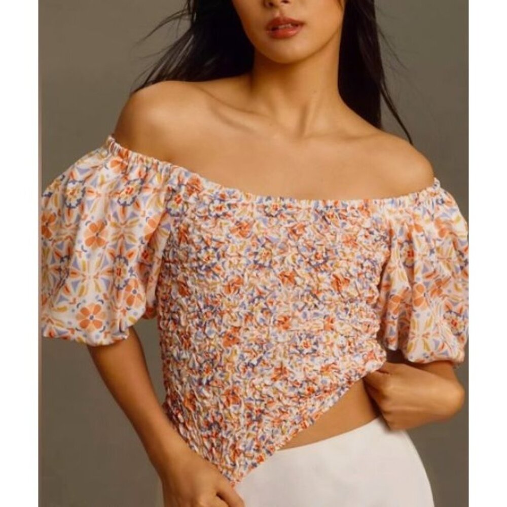 DOLAN ANTHROPOLOGIE off the shoulder textured top size S